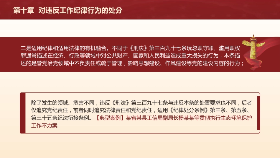 党纪党课ppt+讲稿：解读纪律处分条例第十章对违反工作纪律行为的处分（4万字，78张）_第8页