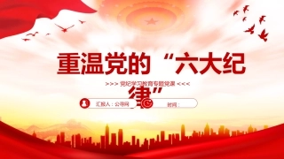 党纪微党课ppt+讲稿：党的六大纪律（1300字，15张）