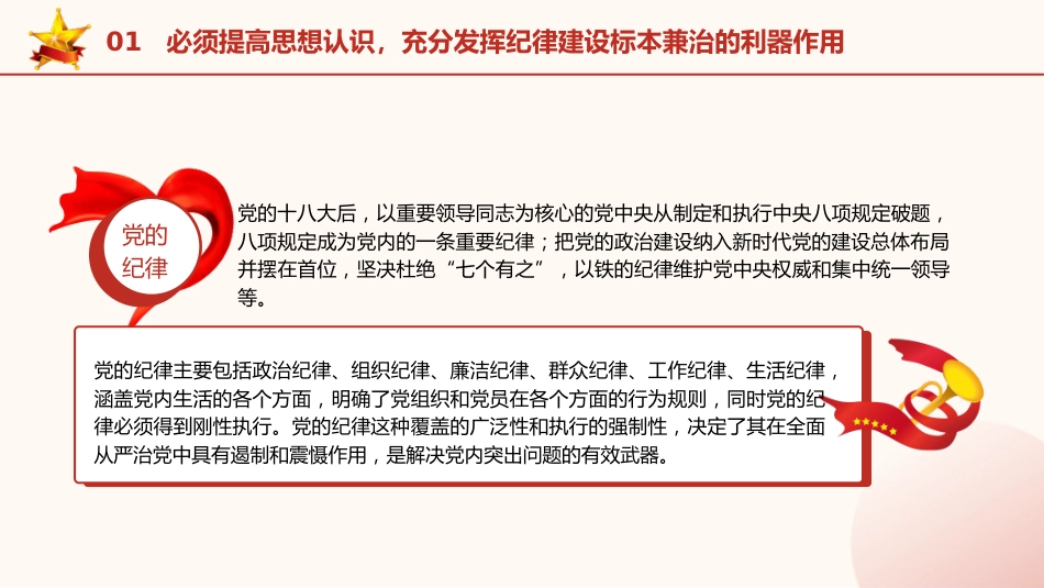 党纪党课ppt+讲稿:党加强纪律建设经验学习(7300字,39张)_第9页