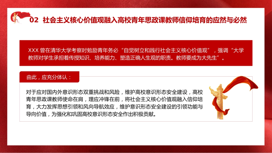 学校党课ppt+讲稿：用社会主义核心价值观融入青年教师意识形态工作实践（6300字，29张）_第9页