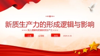 党课ppt+讲稿：新质生产力的形成逻辑与影响（3400字，24张）