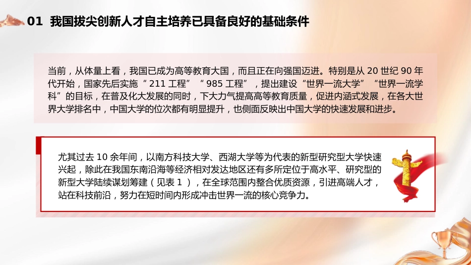 党课ppt+讲稿:立足教育科技人才一体化 发展拔尖创新人才(9800字,44张)_第10页