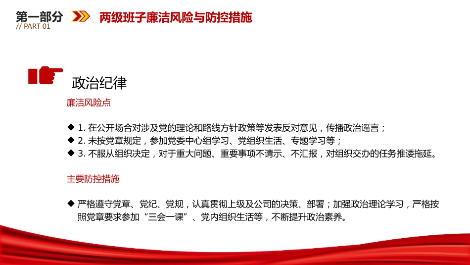 廉政党课ppt+讲稿:国企公司关键环节、重点岗位213个廉洁风险点及防控措施(7200字,53张)_第5页