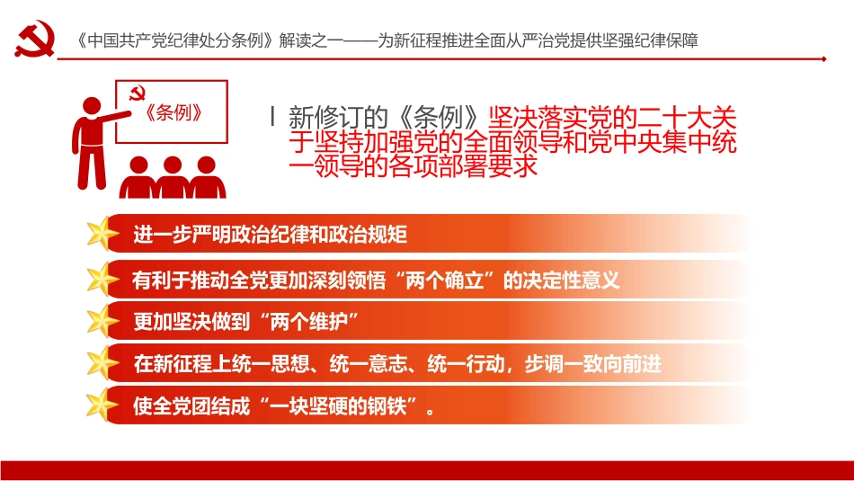 纪律处分条例解读党课ppt+讲稿:为新征程推进全面从严治党提供坚强纪律保障(1900字,17张)_第5页