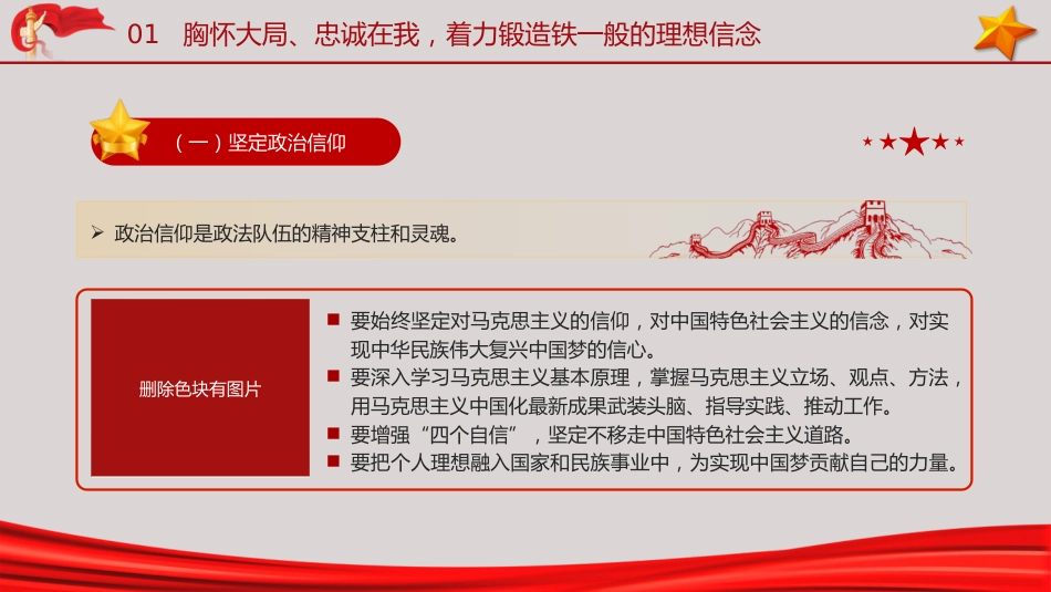 党课ppt+讲稿:筑牢政治忠诚,锻造四个铁一般政法铁军(2400字,21张)_第5页