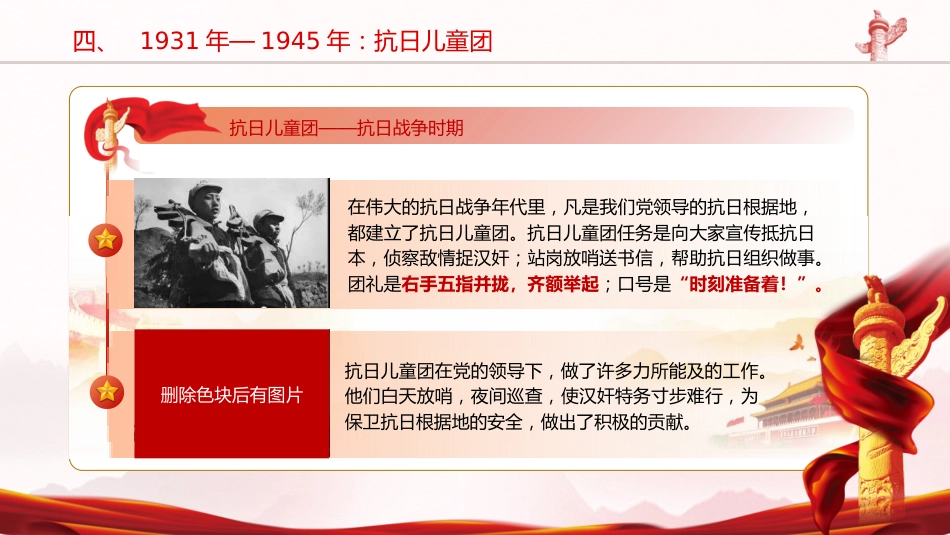 团课ppt+讲稿：少先队发展史（2200字，12张）_第7页