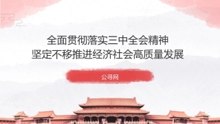三中全会党课ppt+讲稿：全面贯彻落实全会精神  坚定不移推进经济社会高质量发展（6800字，30张）