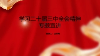 学习三中全会精神专题宣讲党课（3800字，22张）