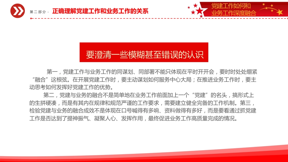 党课ppt+讲稿：抓好党建工作如何和业务工作深度融合（3200字，15张）_第10页