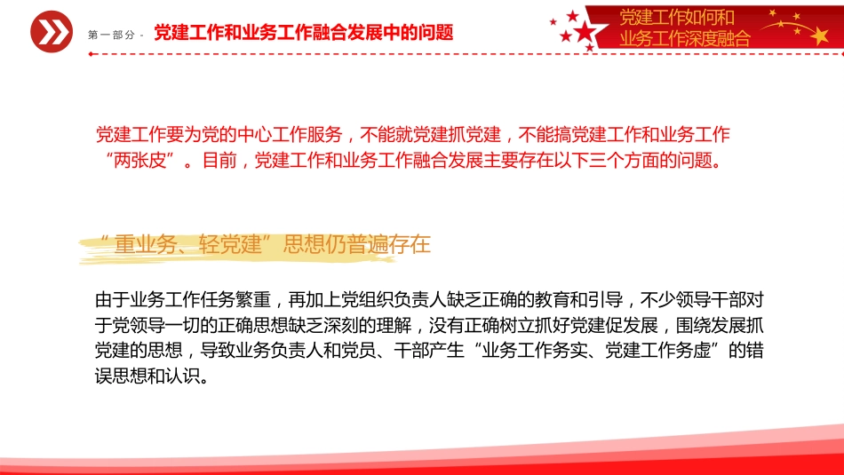 党课ppt+讲稿：抓好党建工作如何和业务工作深度融合（3200字，15张）_第5页