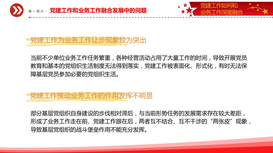 党课ppt+讲稿：抓好党建工作如何和业务工作深度融合（3200字，15张）_第6页