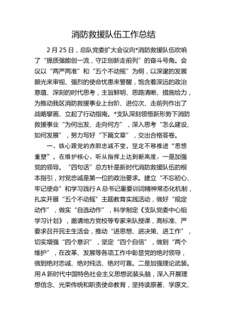 消防救援队伍工作总结5300字