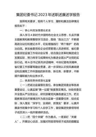 公司纪委书记2023年述职述廉述学报告