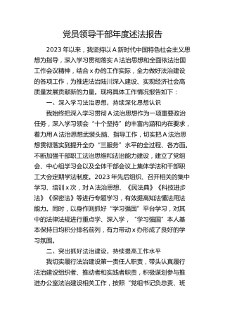 领导干部年度述法报告2500字