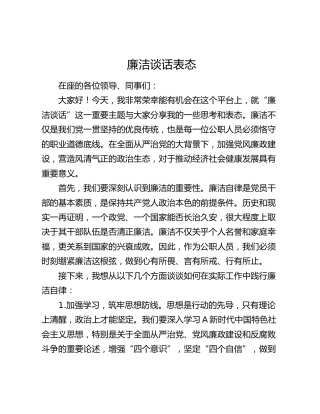 廉洁谈话表态发言