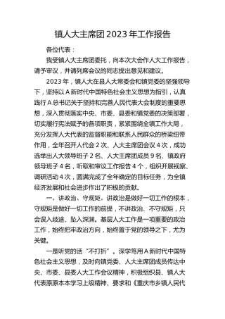 乡镇人大主席团工作报告1