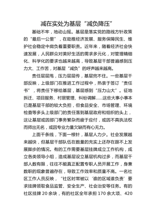 张金宝：减在实处为基层“减负降压”