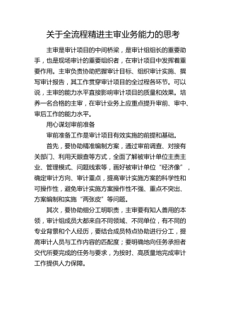 全流程精进主审业务能力的思考（调研报告）