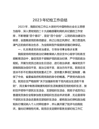2023年纪检工作总结3000字