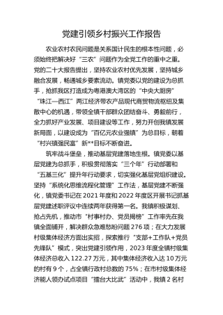 乡镇党建引领乡村振兴工作报告