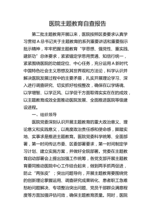 医院主题教育自查报告（2500字总结）