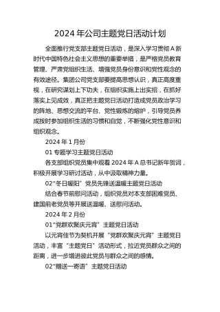公司主题党日活动计划3300字