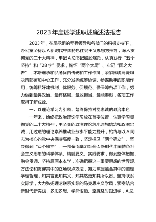 2023年度述学述职述廉述法报告（办公室3300字）