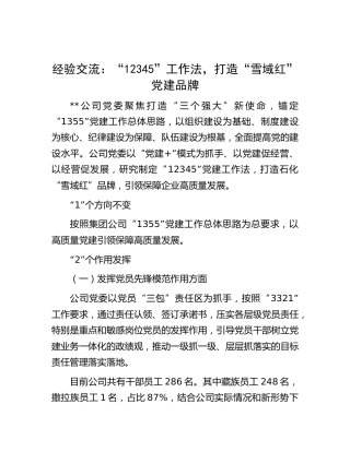 经验交流：“12345”工作法，打造“雪域红”党建品牌