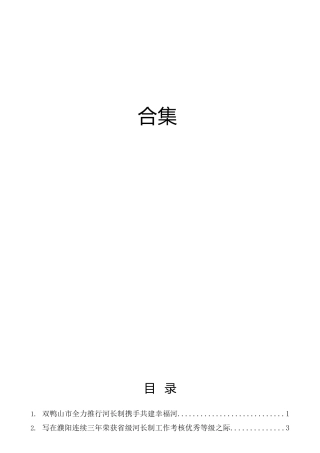 2023年河长制工作综述、经验合集23篇