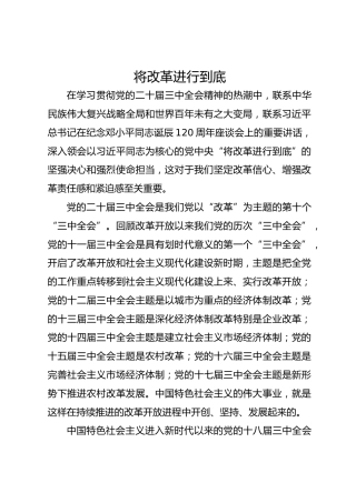 将改革进行到底