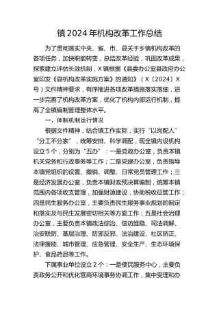 乡镇机构改革工作总结