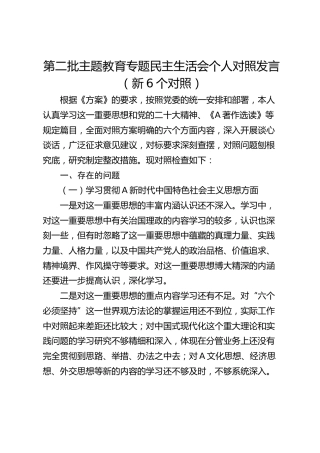 2023年主题教育专题民主生活会个人对照检查7100字（最新6个方面“践行宗旨、服务人民”）