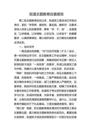 街道主题教育自查报告（6400字总结）