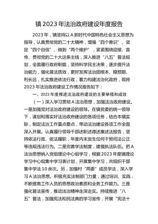 乡镇2023年法治政府建设年度报告