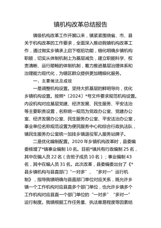 乡镇机构改革总结报告