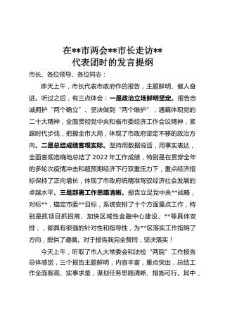 2023年区长在市两会上审议政府、人大、两院工作报告时的发言