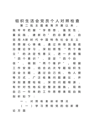 2023年度主题教育专题组织生活会个人对照检查（税务2900字）