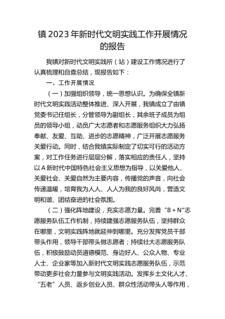 乡镇2023年新时代文明实践工作开展情况的报告
