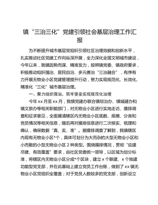 乡镇“三治三化”党建引领社会基层治理工作汇报