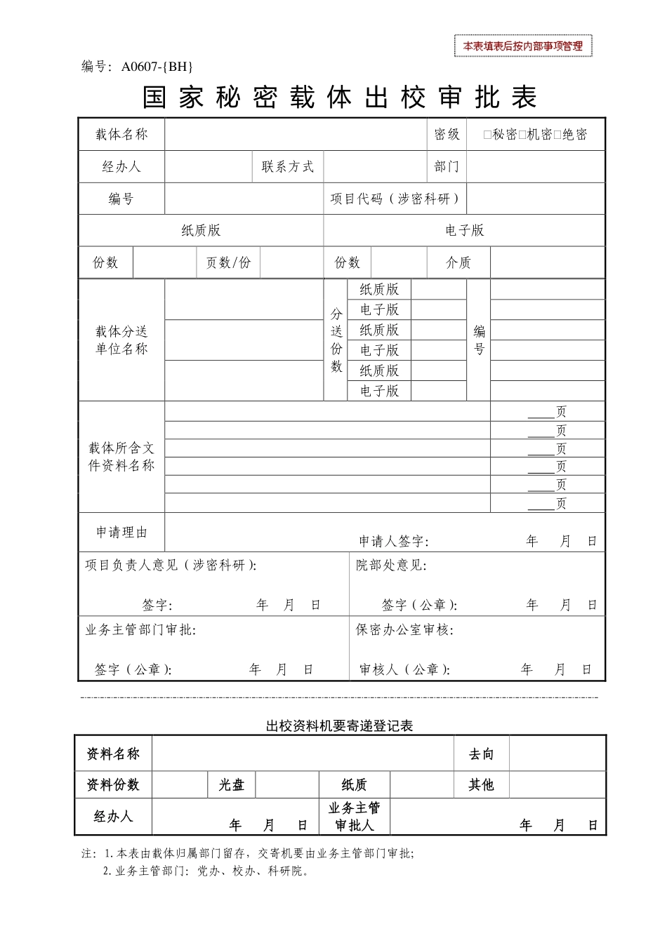 国家秘密载体出校审批表_第1页