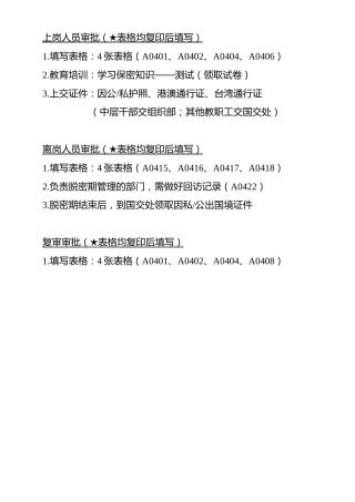 涉密人员上岗离岗审批说明