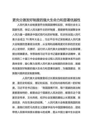 更充分激发好制度的强大生命力和显著优越性
