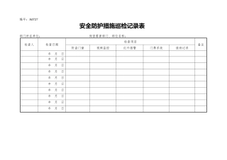 A0727  安全防护措施巡检记录表
