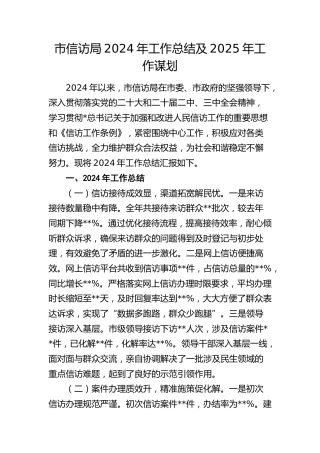 市信访局2024年工作总结