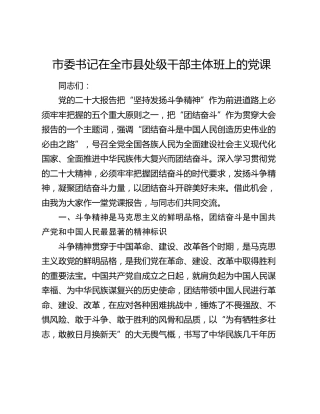 斗争精神、团结奋斗专题党课4400字