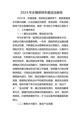 2024年乡镇个人述法报告1800字