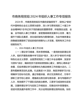 市商务局组织人事工作总结报告
