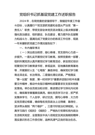 支部书记抓党建工作述职报告（结合政工）