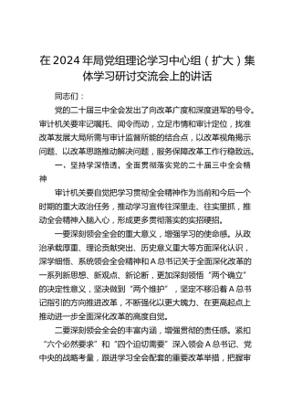 审计系统中心组三中全会集体学习研讨交流会上的讲话