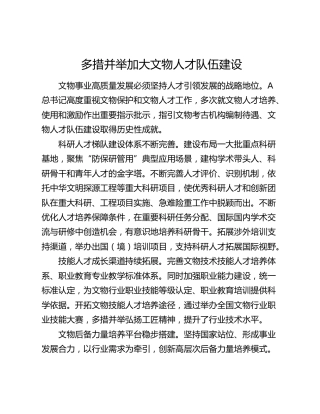 研讨发言：多措并举加大文物人才队伍建设